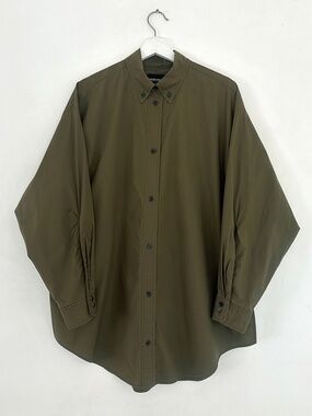 Rachel Comey Ivins Shirt cut out olive green cotton top blouse la garconne O/S